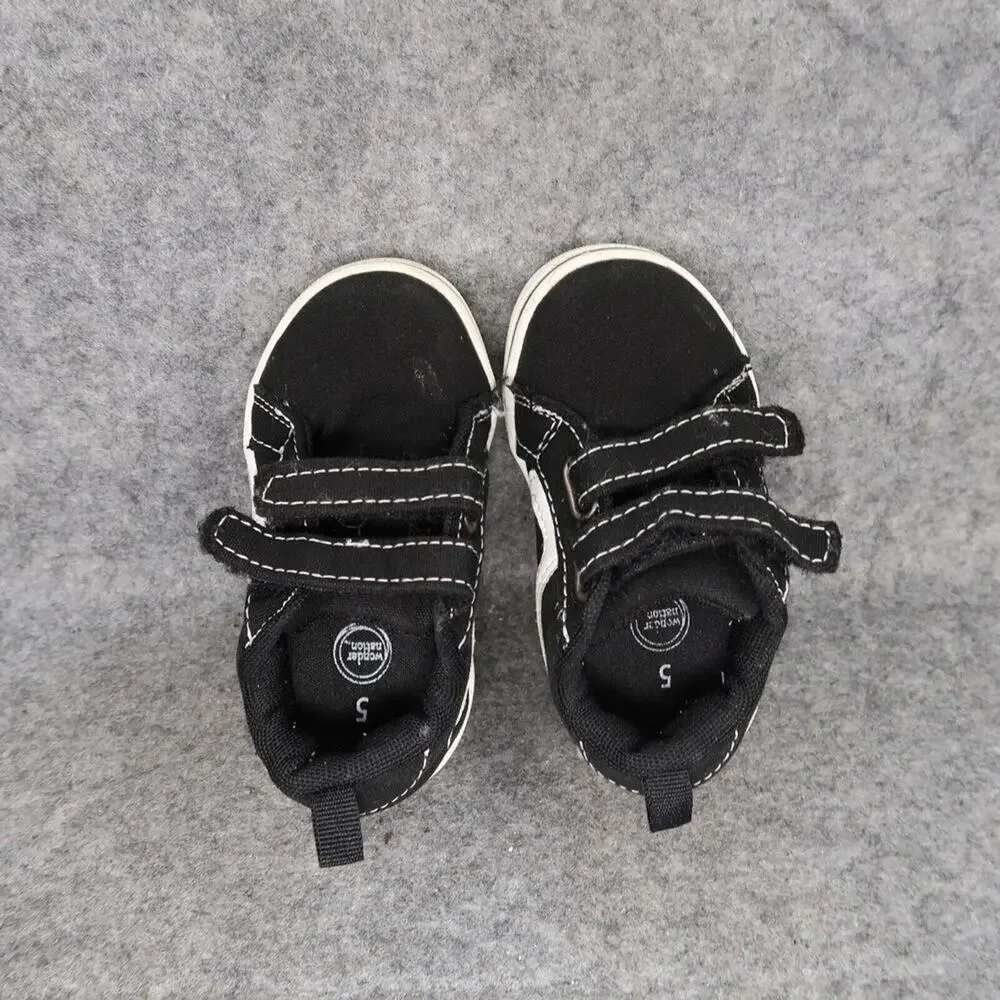 Wonder Nation Shoes Kid 5 Sneaker Active Casual Double Strap Black White Toddler